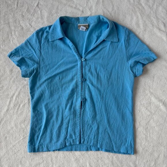 vintage light blue coldwater creek button-up shirt - Picture 2 of 4